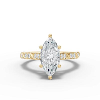 Lab Grown Diamond Marquise Center Engagement Ring in 14K Yellow Gold (1 3/4 ct. tw.)