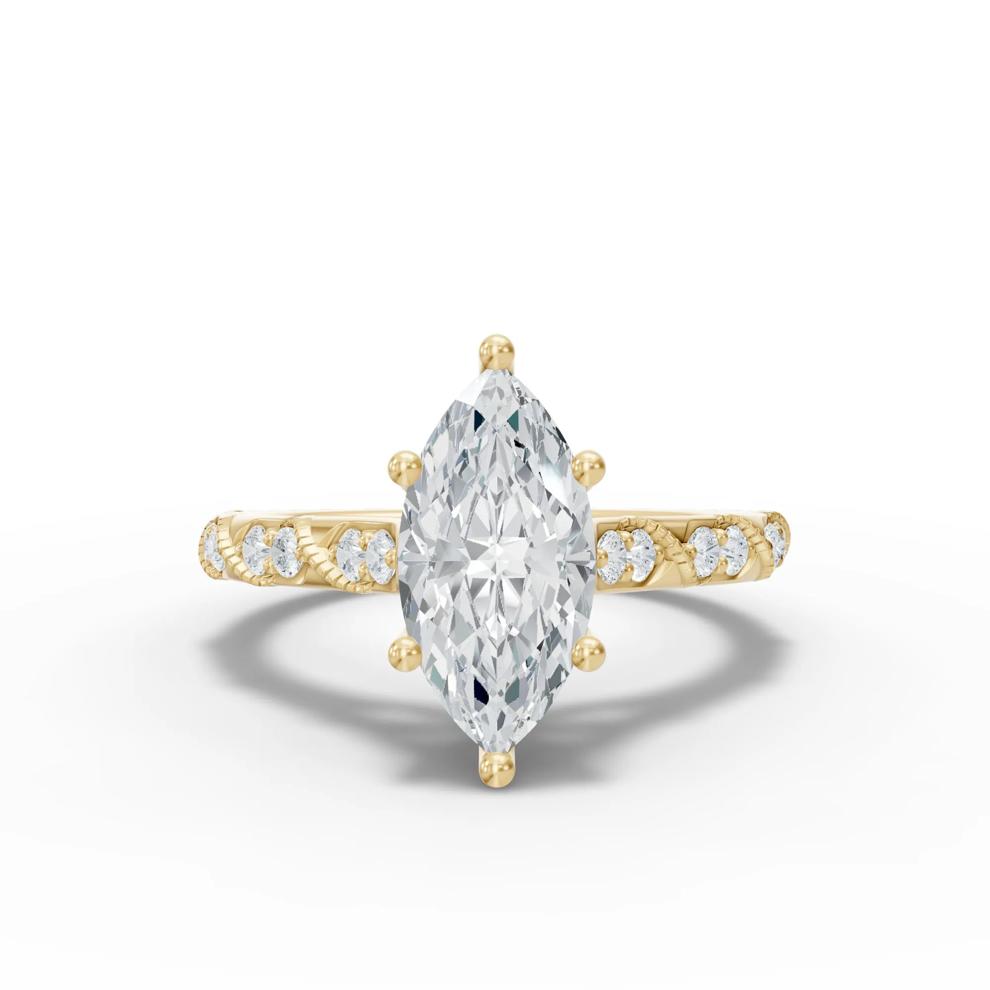 Lab Grown Diamond Marquise Center Engagement Ring in 14K Yellow Gold (1 3/4 ct. tw.) – Image 1 of 4