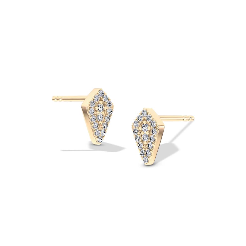 Diamond Kite Stud Earrings in 10K Yellow Gold (1/7 ct. tw.) – Image 1 of 2