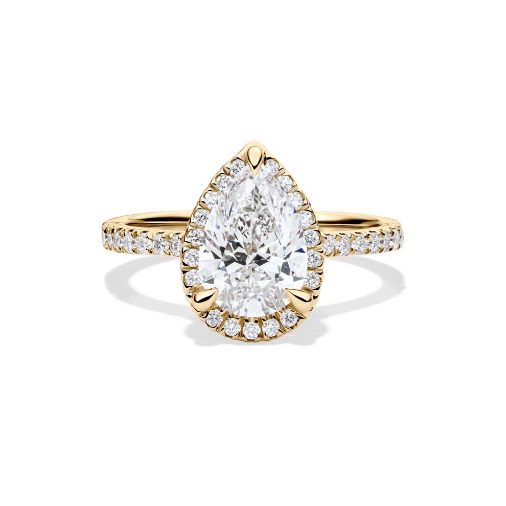 Perry Lab Grown Diamond Pear-shaped Engagement Ring in 14K Yellow Gold (2 5/8 ct. tw.) – Image 1 of 4