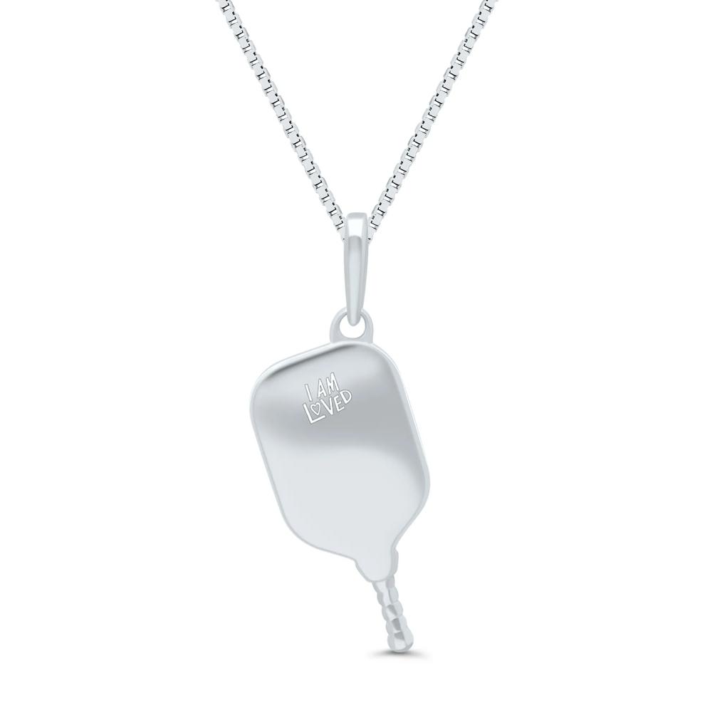 Diamond Pickleball Pendant in Sterling Silver – Image 3 of 4