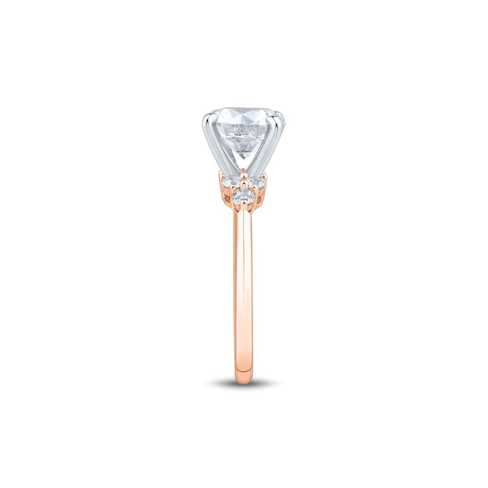Lab Grown Diamond Semi-Mount Engagement Ring in 14K Rose &amp; White Gold (1/4 ct. tw.) (Setting Only) – Image 5 of 6