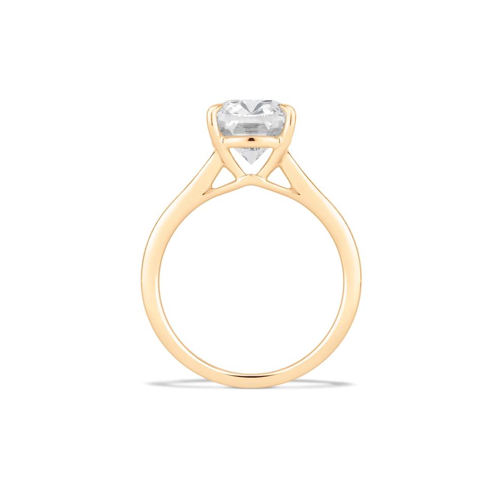 Lab Grown Diamond Elongated Cushion Solitaire Engagement Ring in 14K Yellow Gold (5 ct.) – Image 2 of 4