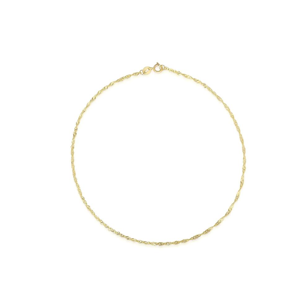 Singapore Chain Ankle Bracelet in 14K Yellow Gold – Image 1 of 3