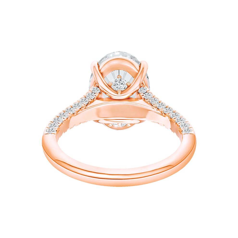 Lab Grown Diamond Oval Center Engagement Ring in 14K Rose Gold (4 1/2 ct. tw.) – Image 4 of 5