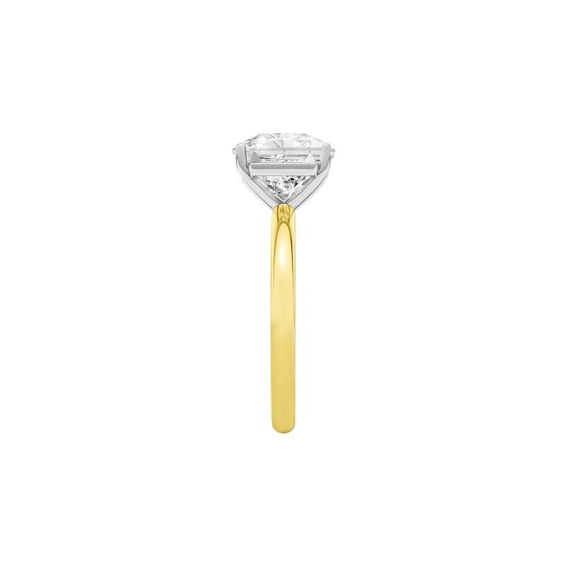Lab Grown Diamond Square Solitaire Ring in 14K Yellow &amp; White Gold &#40;3 ct.&#41; – Image 3 of 4