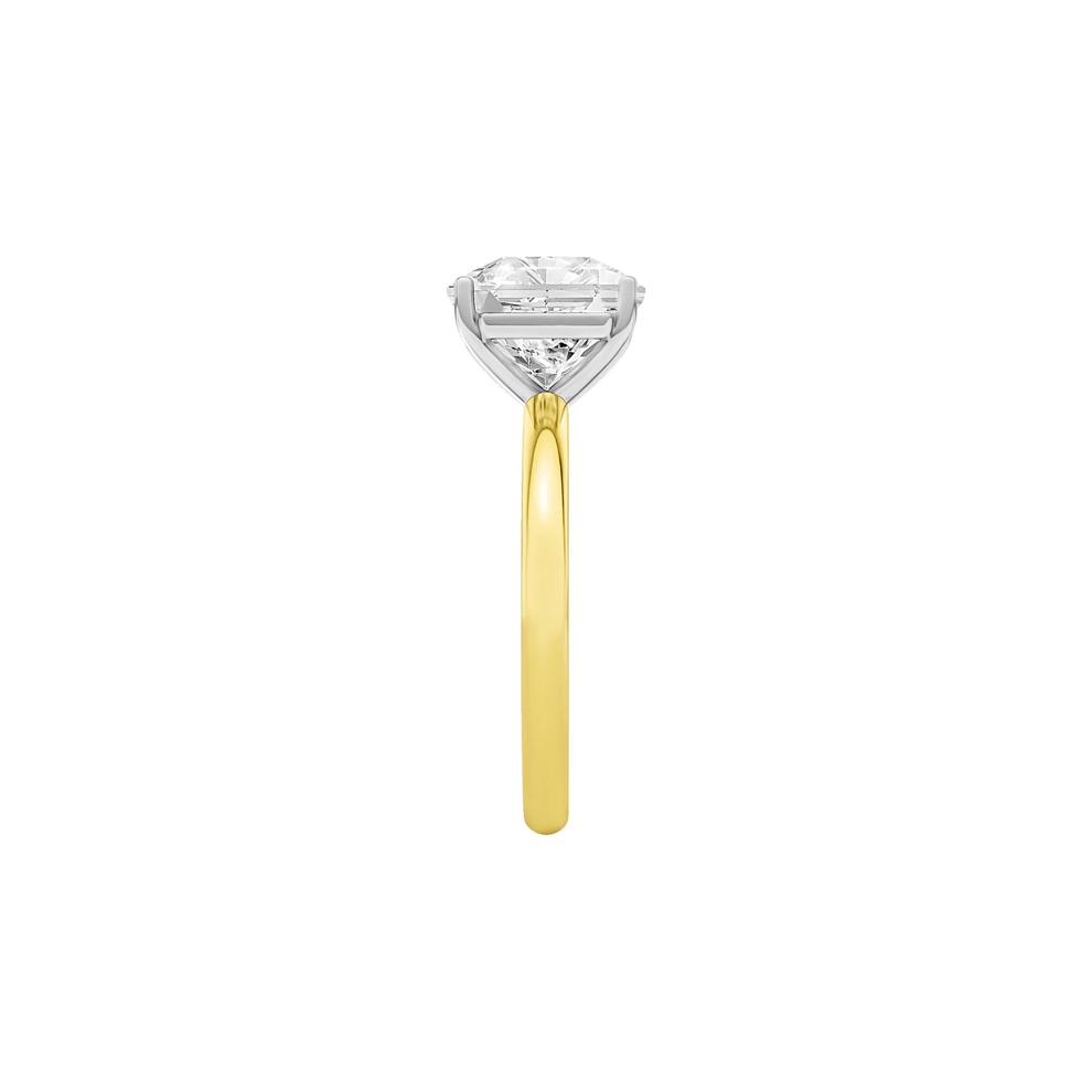 Lab Grown Diamond Square Solitaire Ring in 14K Yellow &amp; White Gold (3 ct.) – Image 3 of 4
