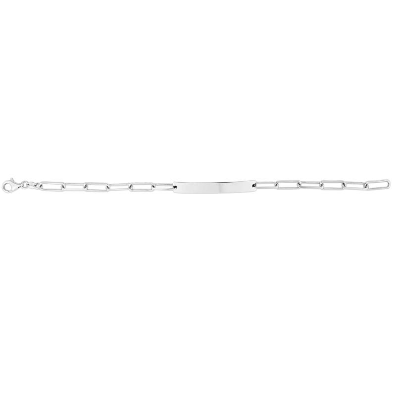 Engravable ID Wide Paperclip Link Bracelet in Sterling Silver – Image 2 of 2
