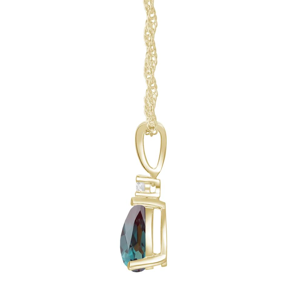 Lab-Created Alexandrite &amp; Diamond Accent Pendant &amp; Earrings Boxed Set in 10K Yellow Gold – Image 4 of 5