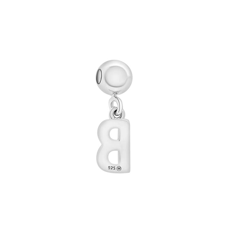 Diamond Accent B Initial Bead Charm in Sterling Silver – Image 3 of 3