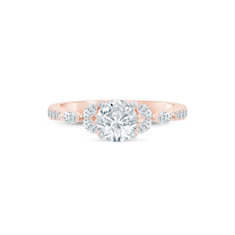 Diamond Semi-Mount Engagement Ring in 14K Rose &amp; White Gold &#40;1/3 ct. tw.&#41; &#40;Setting Only&#41; – Image 1 of 6
