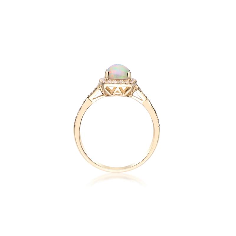 Opal and Diamond Ring in 10K Yellow Gold &#40;1/5 ct. tw.&#41; – Image 2 of 5