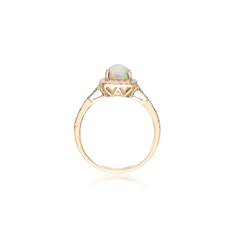 Opal and Diamond Ring in 10K Yellow Gold (1/5 ct. tw.) – Image 2 of 5