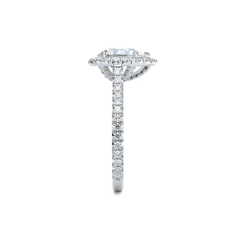 Pear-Shaped Diamond Halo Engagement Ring in Platinum &#40;1-1/2 ct. tw.&#41; – Image 3 of 5