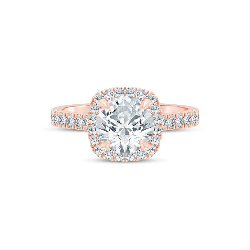 1/2 ct. tw. Diamond Semi-Mount Engagement Ring in 14K Rose  Gold &#40;Setting Only&#41; – Image 1 of 6