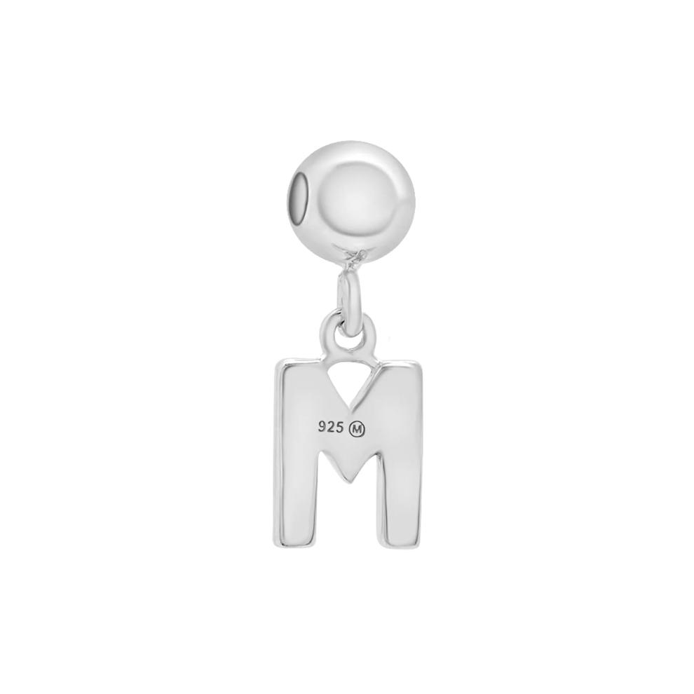Diamond Accent M Initial Bead Charm in Sterling Silver – Image 3 of 3