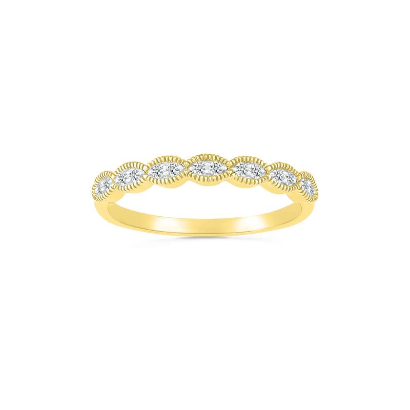 Faux-Marquise Diamond Stack Band in 10K Yellow Gold &#40;1/10 ct. tw.&#41; – Image 4 of 5