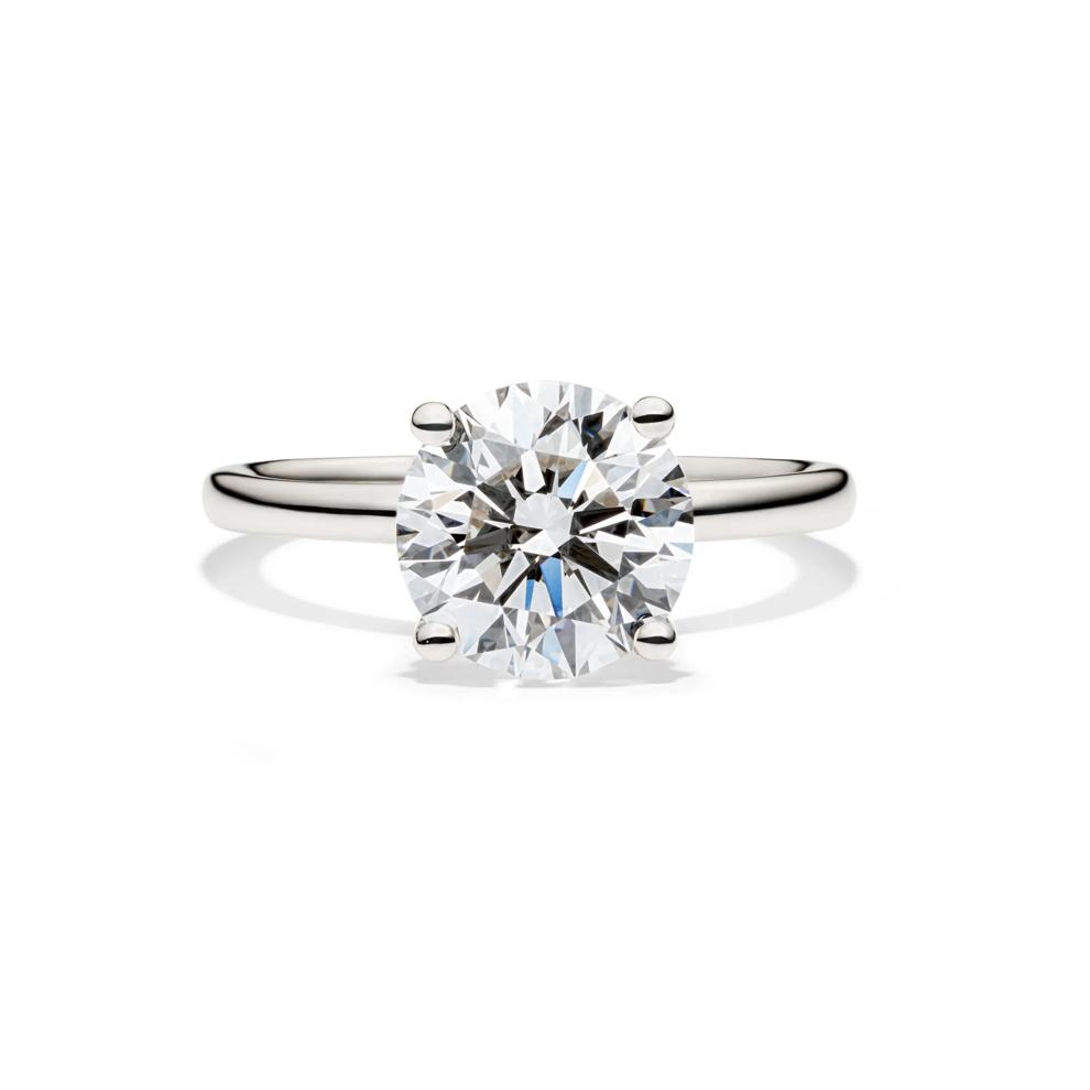 Lab Grown Diamond Solitaire Round Engagement Ring in Platinum (3 ct.) – Image 1 of 4