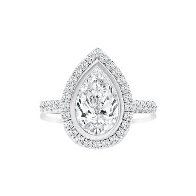 Jude Lab Grown Diamond Pear-Shaped Halo Engagement Ring in Platinum (2 5/8 ct. tw.)