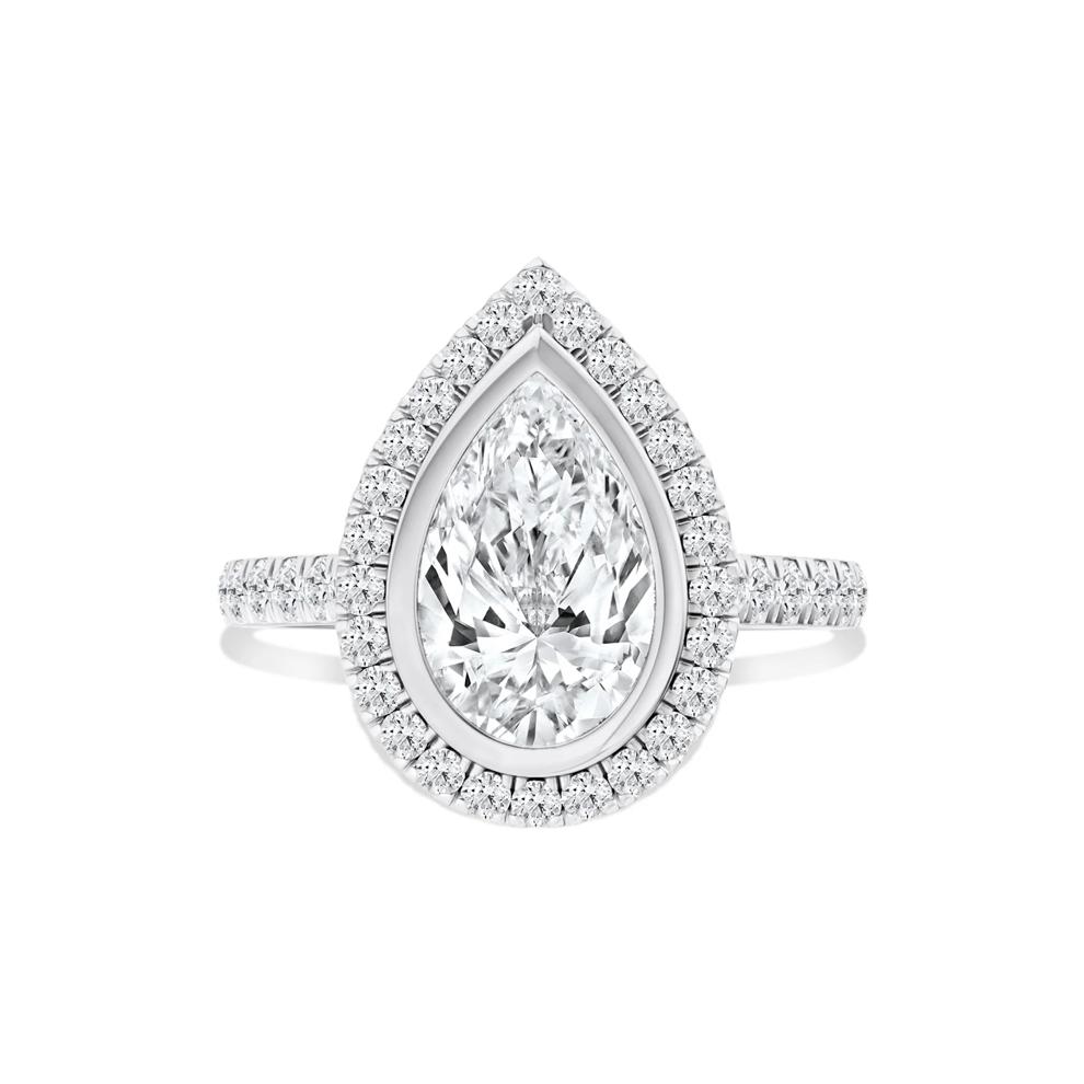 Jude Lab Grown Diamond Pear-Shaped Halo Engagement Ring in Platinum (2 5/8 ct. tw.) – Image 1 of 4