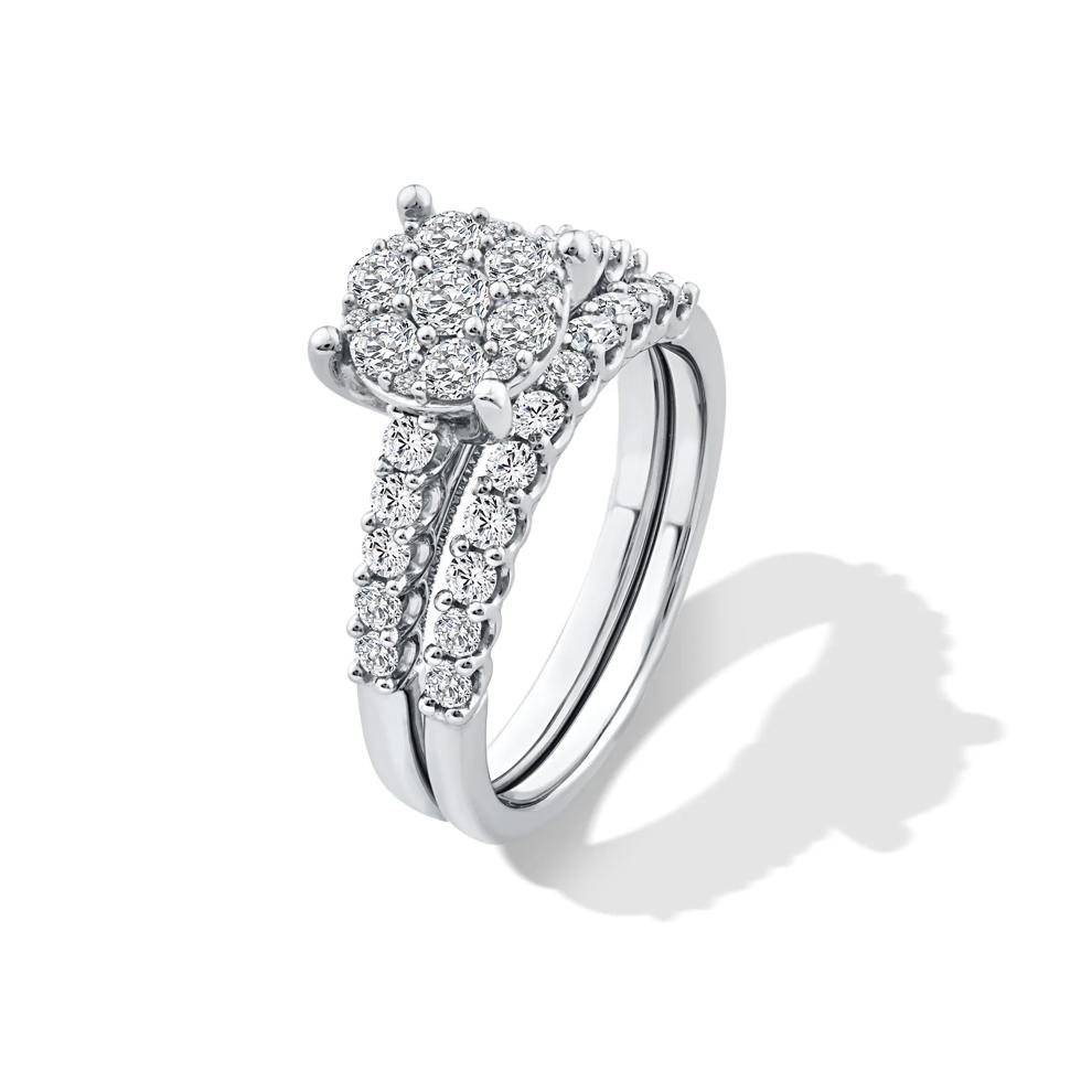 Diamond Round Composite Engagement Set in 10K White Gold (1 ct. tw.) – Image 5 of 6