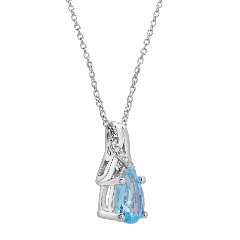 Blue Topaz &amp; Diamond Pendant &amp; Earrings Boxed Set in Sterling Silver – Image 5 of 7