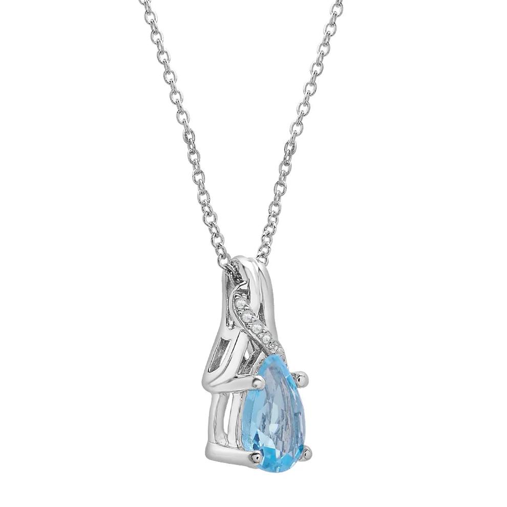 Blue Topaz &amp; Diamond Pendant &amp; Earrings Boxed Set in Sterling Silver – Image 5 of 7