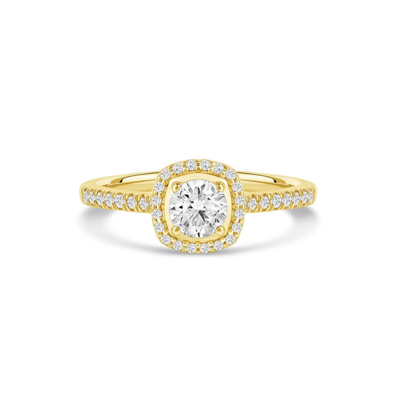 Diamond Halo Engagement Ring in 14K Yellow Gold &#40;3/4 ct. tw.&#41; – Image 1 of 4