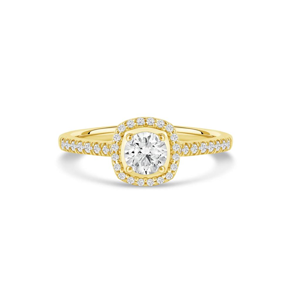 Diamond Halo Engagement Ring in 14K Yellow Gold (3/4 ct. tw.) – Image 1 of 4