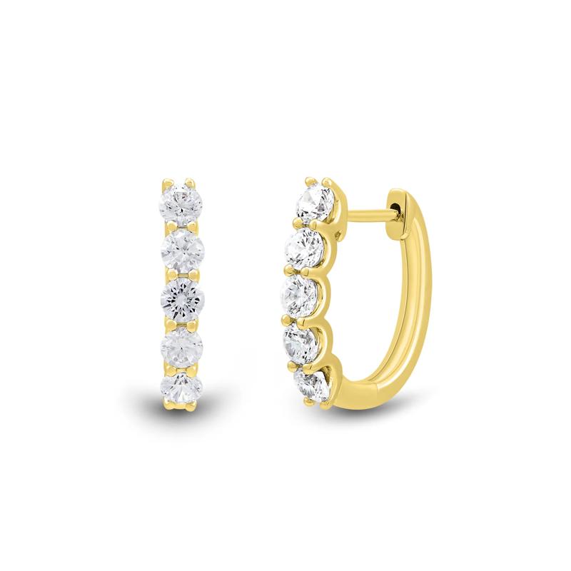 Lab Grown Diamond Round Hoops in 14K Yellow Gold &#40;1 ct. tw.&#41; – Image 1 of 1
