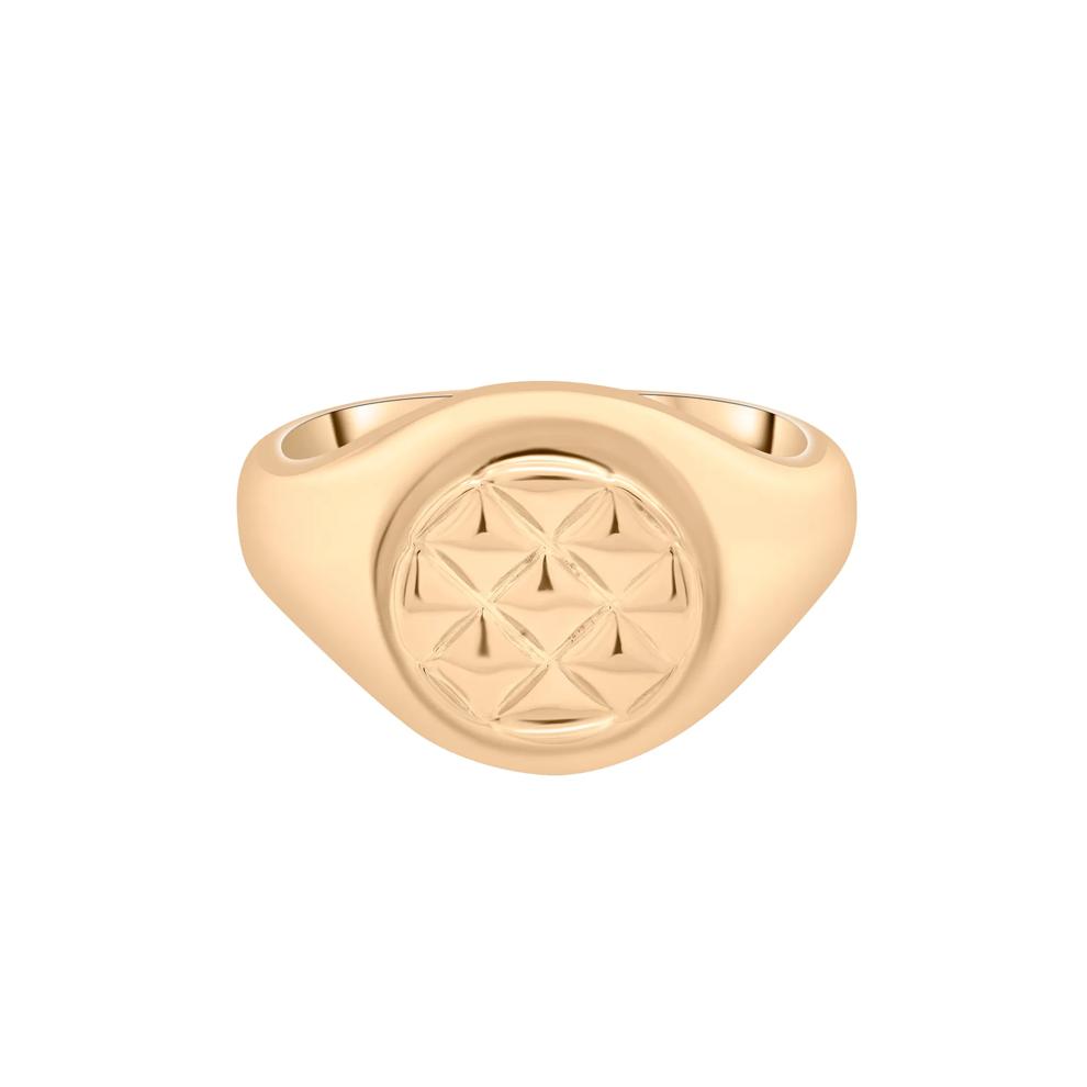 Quilted Signet Ring in Vermeil – Image 1 of 8