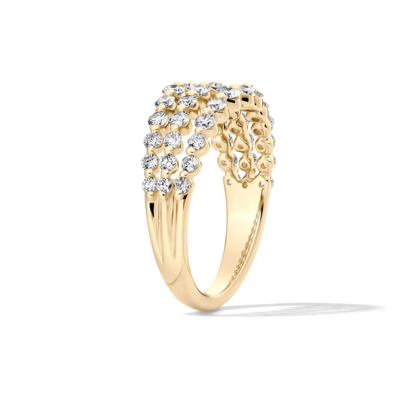 Lab Grown Diamond Three-Row Anniversary Band in 10K Yellow Gold &#40;1 ct. tw.&#41; – Image 3 of 4