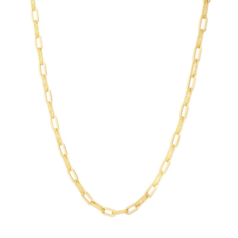 Diamond Cut Oval Layered Chain in 14K Yellow Gold, 18&quot; – Image 1 of 3