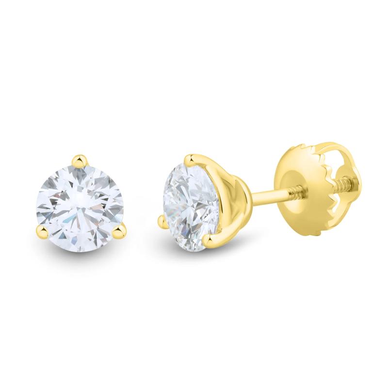 Lab Grown Diamond Martini Stud Earrings in 14K Yellow Gold &#40;1 ct. tw.&#41;  – Image 1 of 3