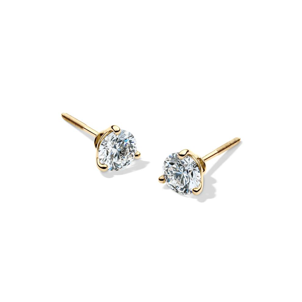 Lab Grown Diamond Martini Stud Earrings in 14K Yellow Gold (1 ct. tw.)  – Image 1 of 3