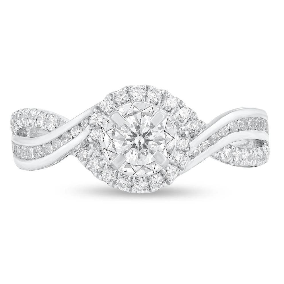 Diamond Round Halo Center Engagement Ring in 14K White Gold (3/4 ct. tw.) – Image 1 of 3