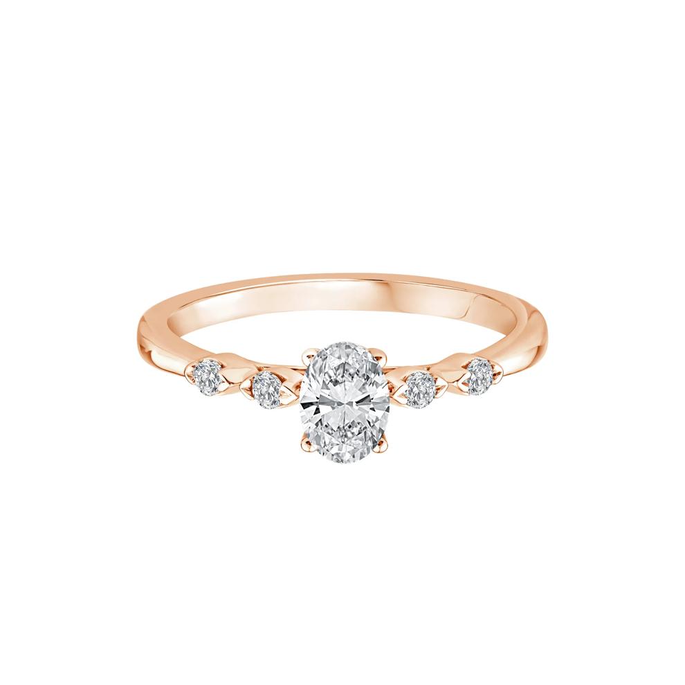 Diamond Oval Promise Ring in 10K Rose Gold (1/2 ct. tw.) – Image 1 of 3