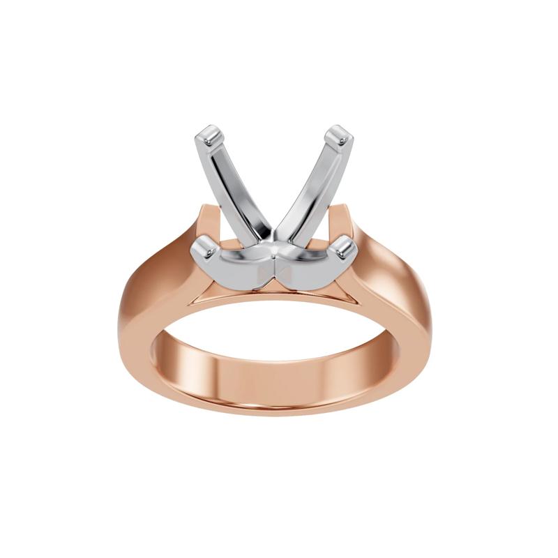Solitaire Semi-Mount Engagement Ring in 14K Rose Gold (Setting Only) – Image 8 of 8