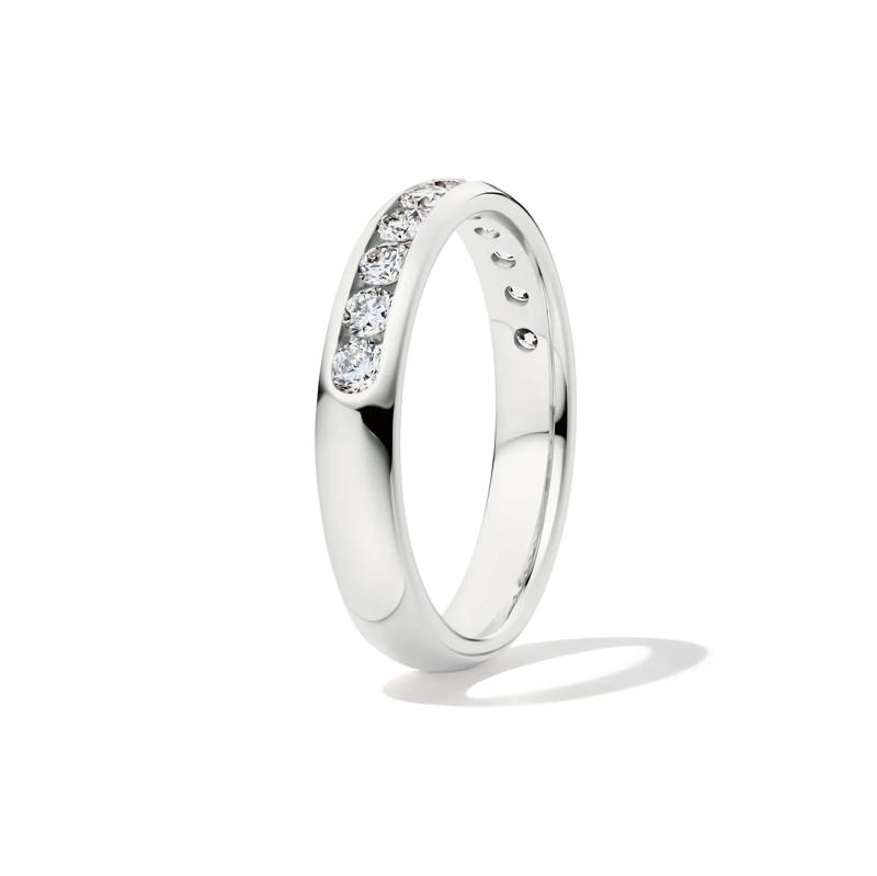 Comfort Fit Channel-Set Diamond Anniversary Band in 14K White Gold &#40;1/2 ct. tw.&#41; – Image 3 of 4