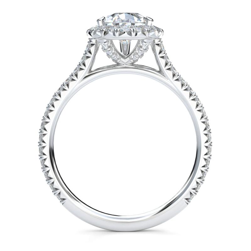 Pear-Shaped Diamond Halo Engagement Ring in Platinum &#40;1-1/2 ct. tw.&#41; – Image 2 of 5