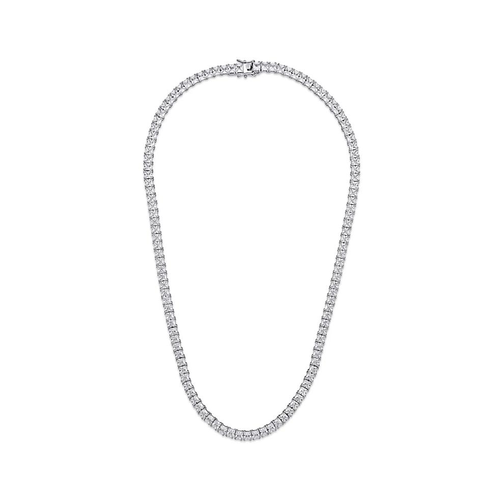 Lab-Created White Sapphire Tennis Necklace in Sterling Silver, 20&rdquo; – Image 3 of 3