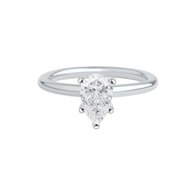 Pear-Shaped Lab Grown Diamond Solitaire Ring in Platinum (1 ct. tw.)