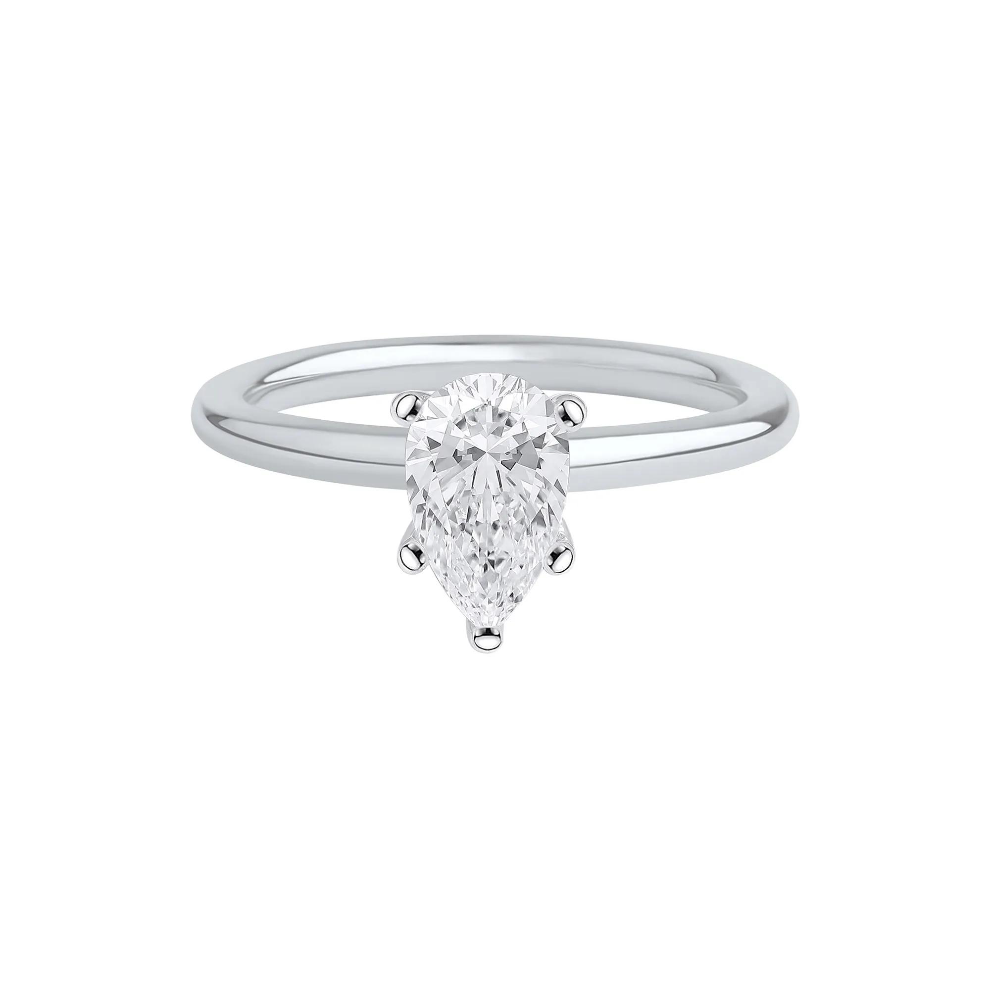 Helzberg Lab Grown Diamonds Pear-Shaped Lab Grown Diamond Solitaire ...