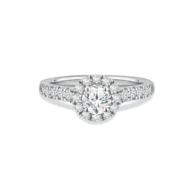 Diamond Round Center Engagement Ring in 14K White Gold (1 1/4 ct. tw.)