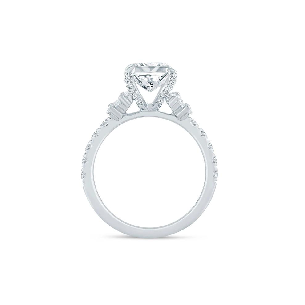 Josette Lab Grown Diamond Radiant-Cut Bridal Set in 14K White &amp; Yellow Gold (4 ct. tw.) – Image 2 of 3