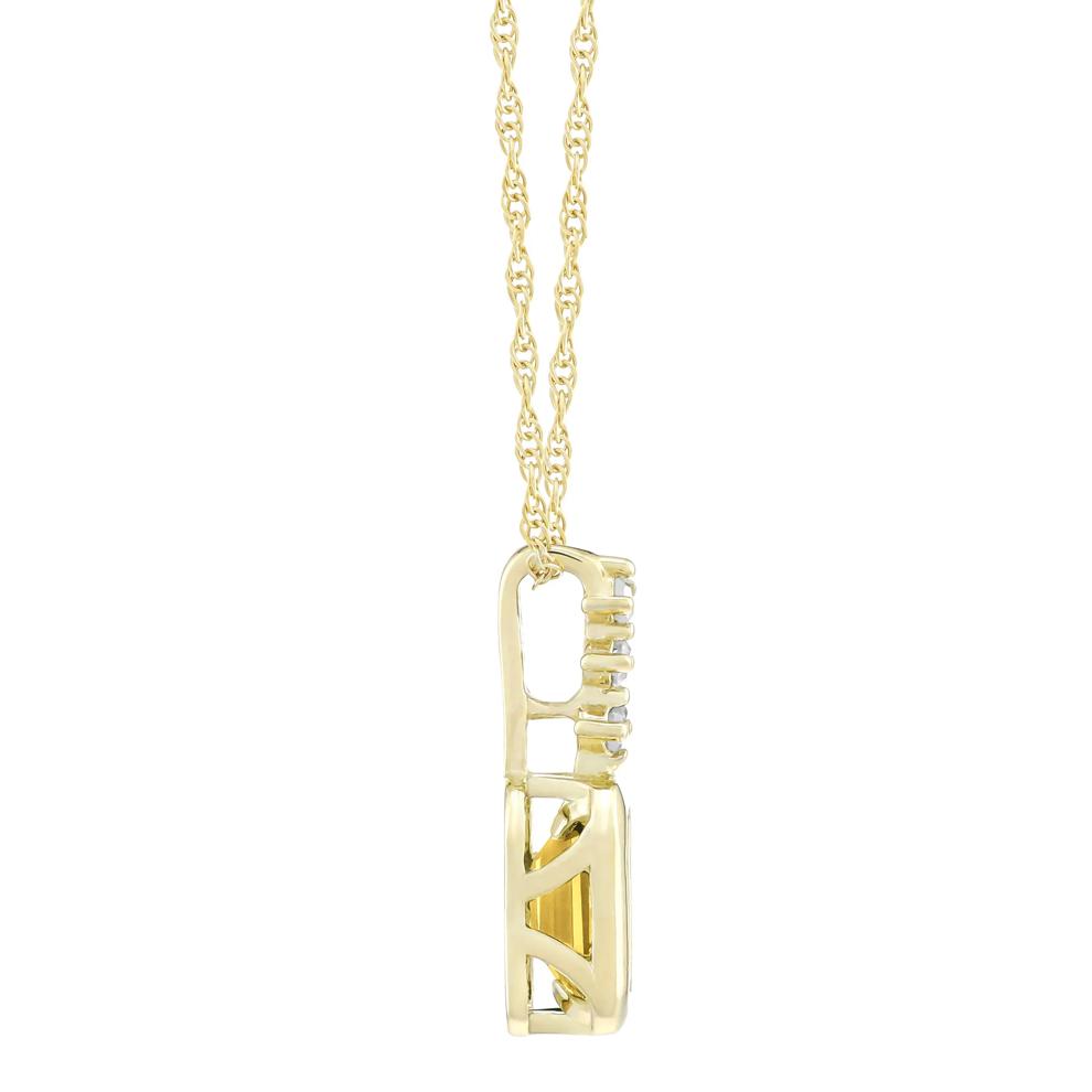 Citrine and Diamond Accent Pendant in 10K Yellow Gold – Image 2 of 3