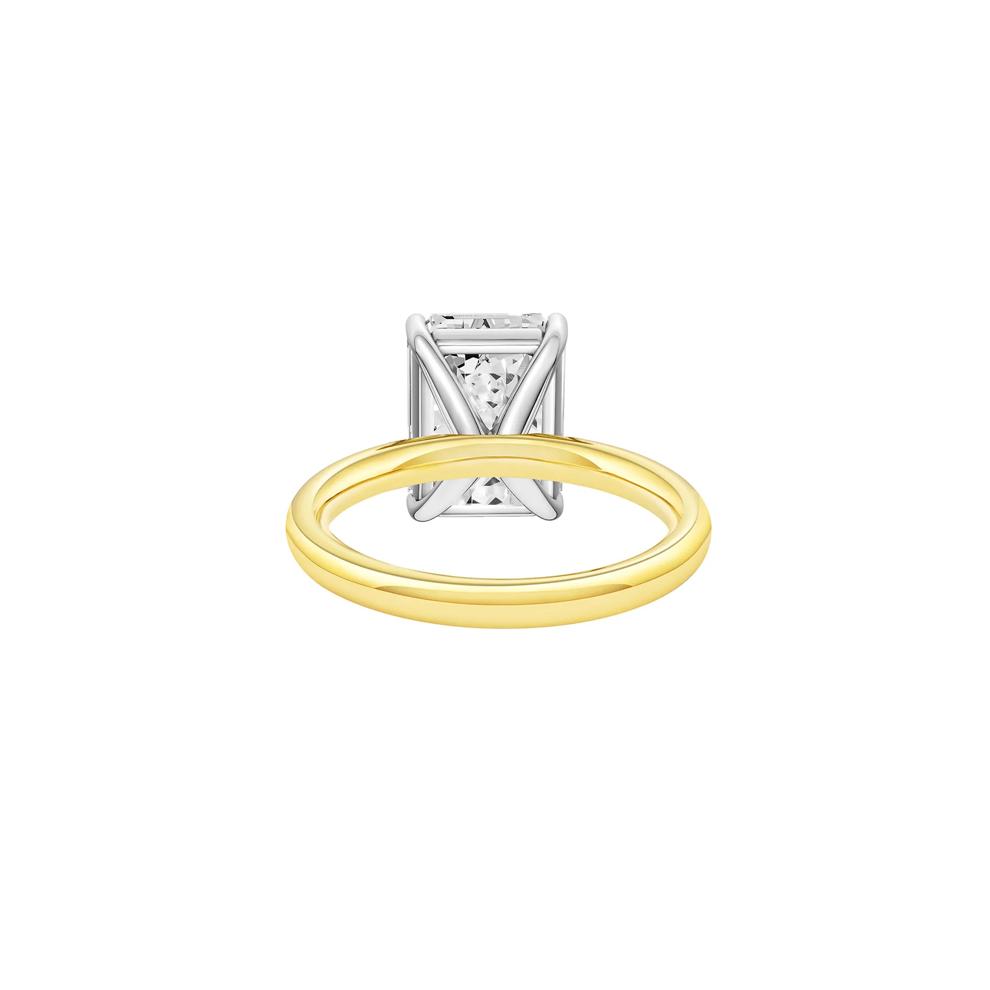 Lab Grown Diamond Emerald-Cut Solitaire Ring in 14K Yellow &amp; White Gold (5 ct.) – Image 4 of 4