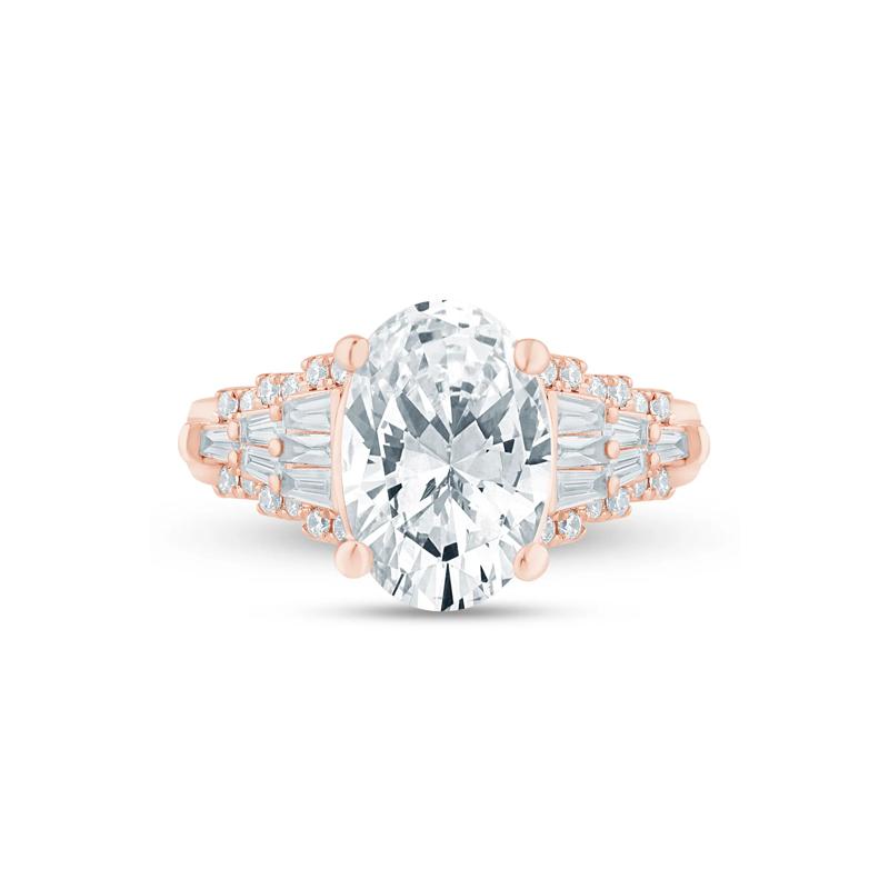 Lab Grown Diamond Oval Engagement Ring in 14K Rose Gold &#40;3 /12 ct. tw.&#41; – Image 1 of 3