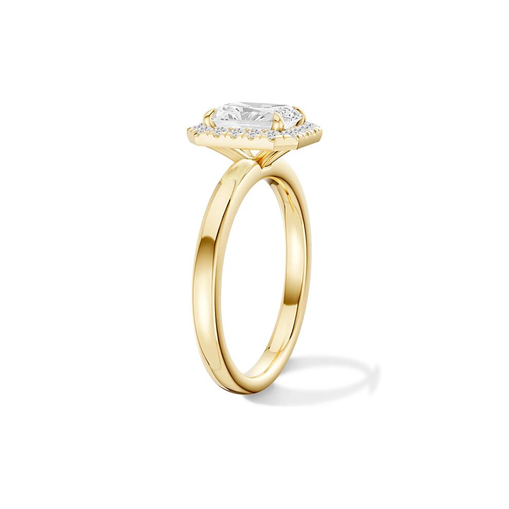 Diamond Radiant-Cut Halo Engagement Ring in 18K Yellow Gold (1 1/4 ct. tw.) – Image 3 of 5