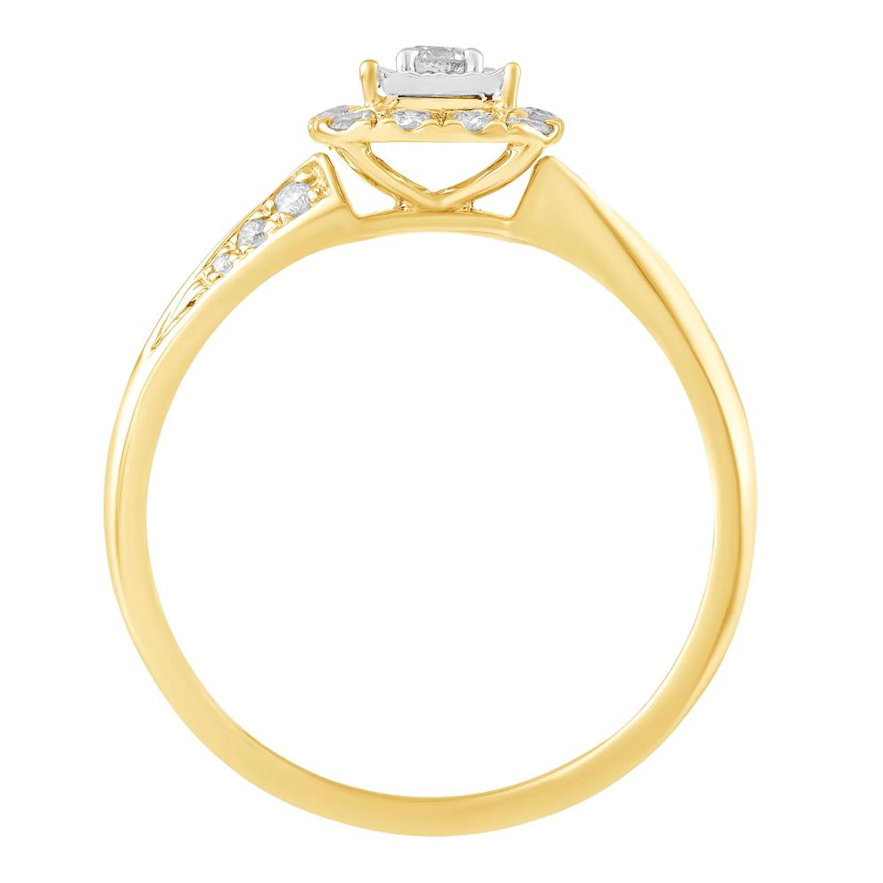 Diamond Illusion Promise Ring in 10K Yellow &amp; White Gold (1/4 ct. tw.) – Image 2 of 3
